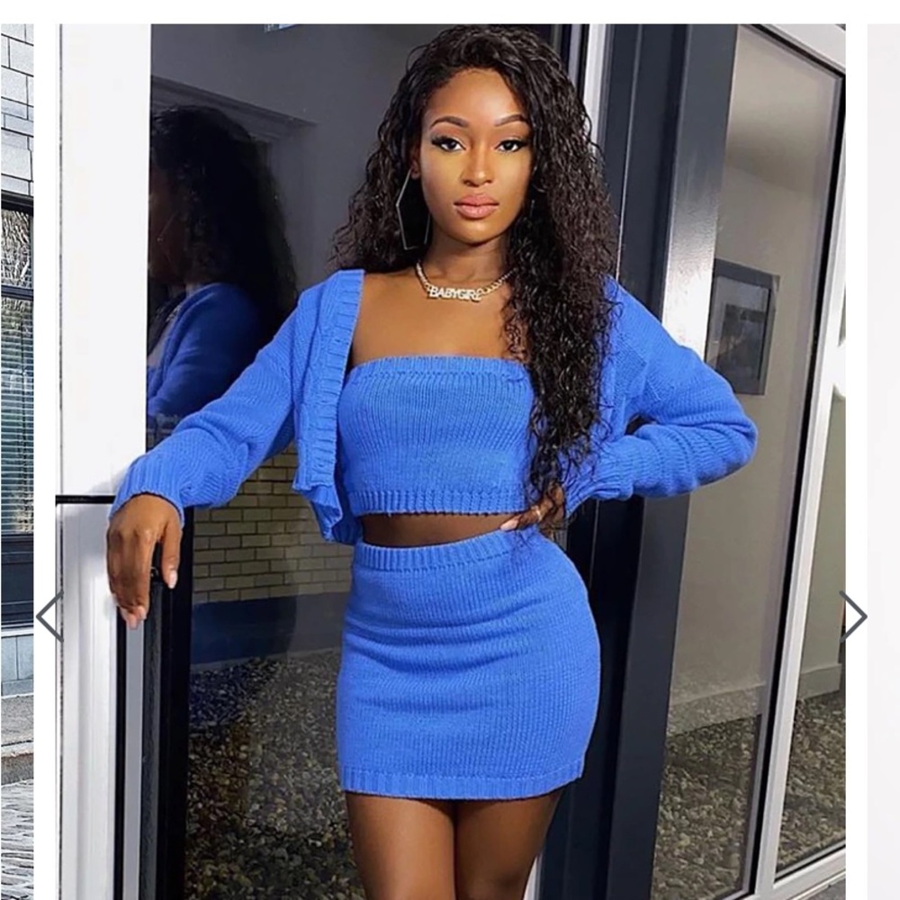 Blue Women's Skirt Set